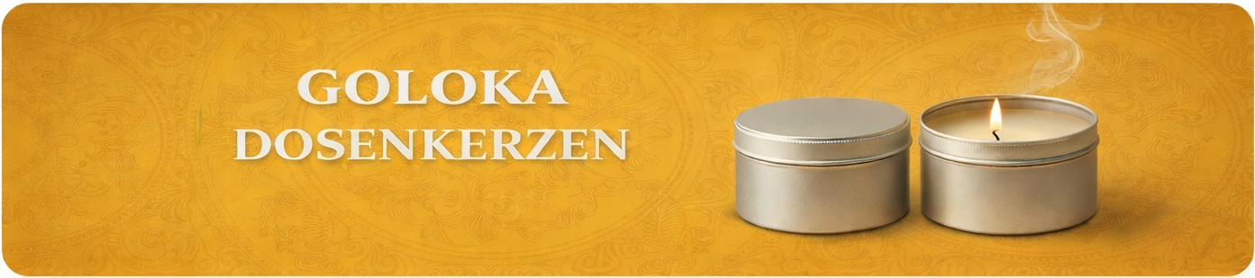 Goloka Dosenkerzen in schlichten Metallbehältern