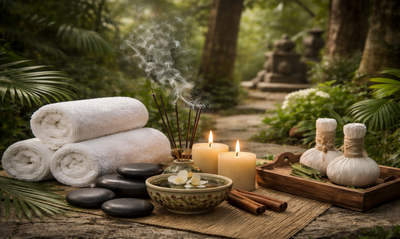 Raum mit asiatischen Elementen Symbolfoto zur Thai Massage