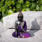 Preview: Thai Buddha Statue Traummeditation lila & schwarz von vorne