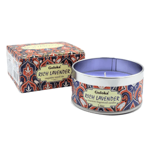 Goloka Lavendel Duftkerze im Metalldöschen