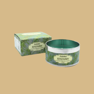 Preview: Goloka Rosmarin Duftkerze im Metalldöschen